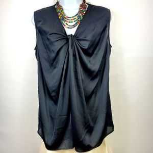 NWT August Silk Twist Front Bkack Sleeveless Tunic